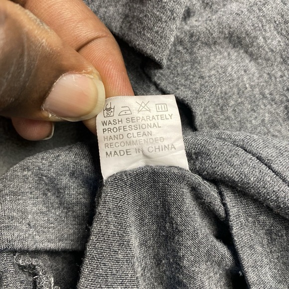 Good Vibes Shirt Womens S‎ Heather Gray Long Sleeve French Terry Pocket Tshirt - Picture 11 of 11